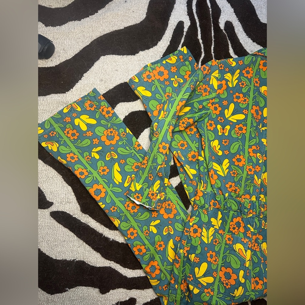 🦋Big Bud Press🦋 Everyday Long Sleeve Jumpsuit in 70s Floral Butterfly - S - RARE - Picture 9 of 16